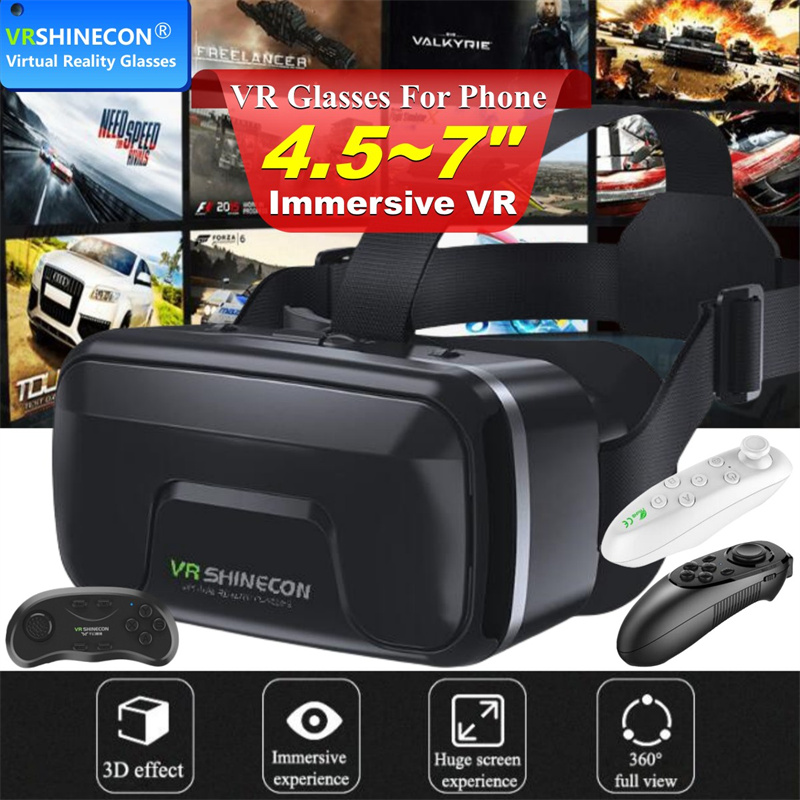Vr Headset Pc - 巨大なスクリーンバーチャルリアリティメガネ、Google段ボール箱、4.5〜7インチの電話用のvrヘルメット、ゲームコントローラーのサポート、g04a max3dムービー、ゲーム