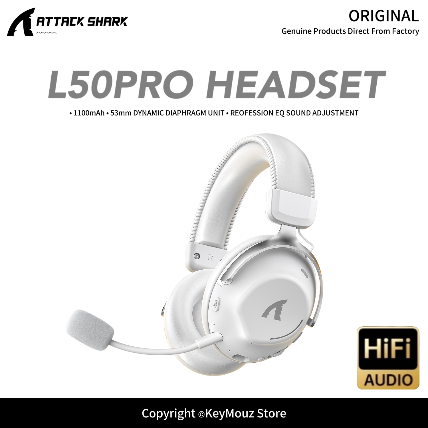 Vr Headset Pc - ATTACK SHARK L50PRO 3モード対応ゲーミングヘッドセット。53mm HiFiドライバー、2.4G/BT/有線接続、バーチャル7.1chサラウンドサウンド、取り外し可能なマイク。PC、PS5に対応。