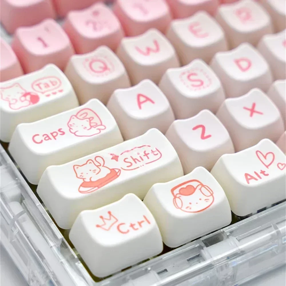 ピンク子猫キーキャップ、猫の頭の形 PBT MAO キーキャ - Pc Gaming Pink のレビューと価格