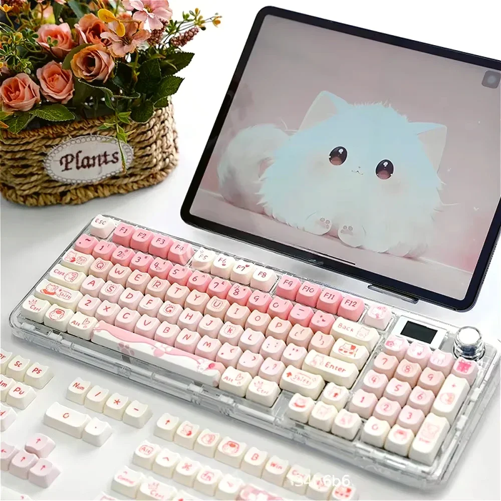 ピンク子猫キーキャップ、猫の頭の形 PBT MAO キーキャ - Pc Gaming Pink のレビューと価格